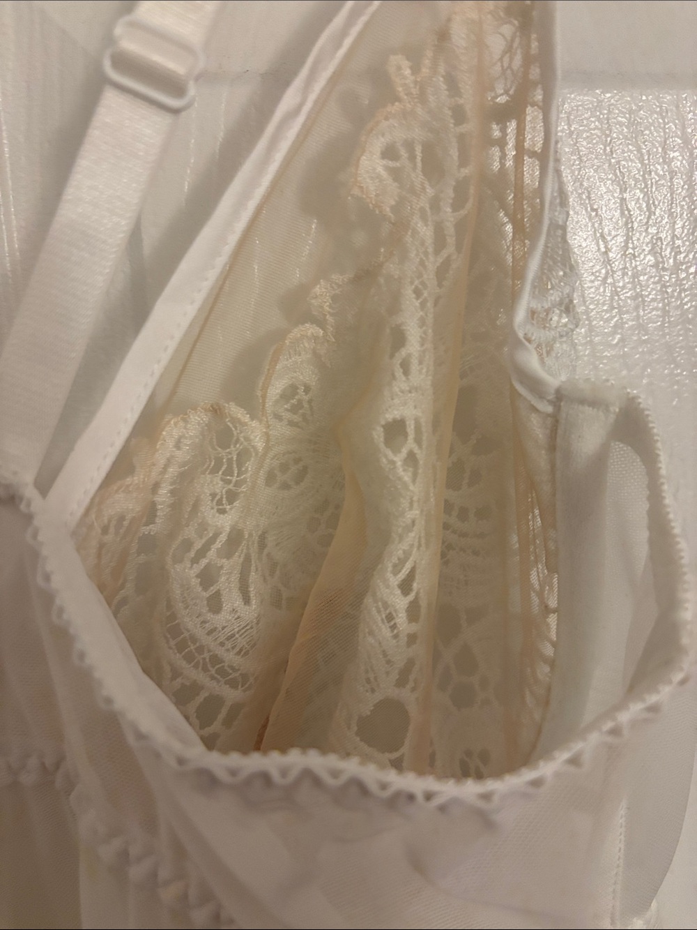 Lane Bryant White Sheer Lace Slip Chemise - Picture 5 of 6